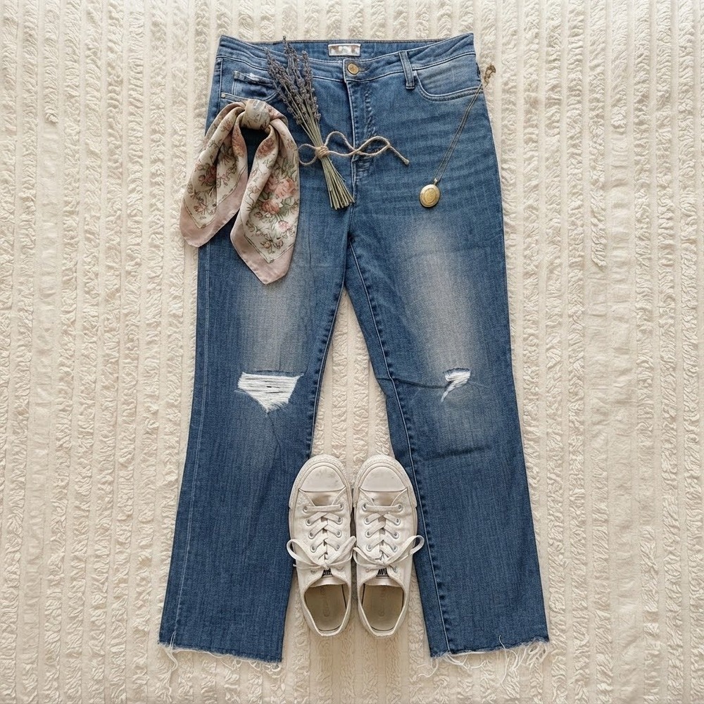 KUT from the Kloth Reese High Rise Fab Ab Ankle Straight Leg Jeans 14 KP1558MC4